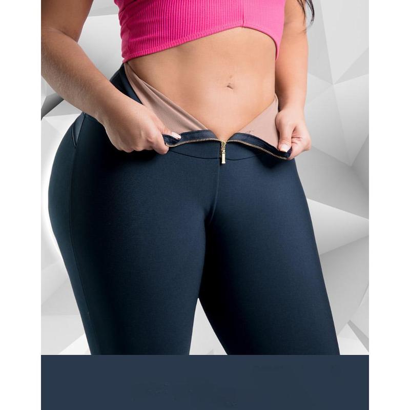 Women's Leggings Yoga Pants High Waisted Tummy Control Workout Yoga Pants Zipper Sculpting Butt Lifter Seamless Stretchy Shapewear Pants