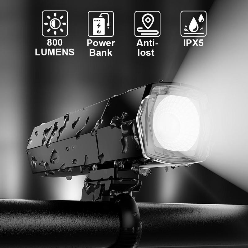 Rechargeable Bike Light, 1200 Lumens Bright Bike Light with Charge Out Function, Support Find Positioning, Long Endurance Bike Light