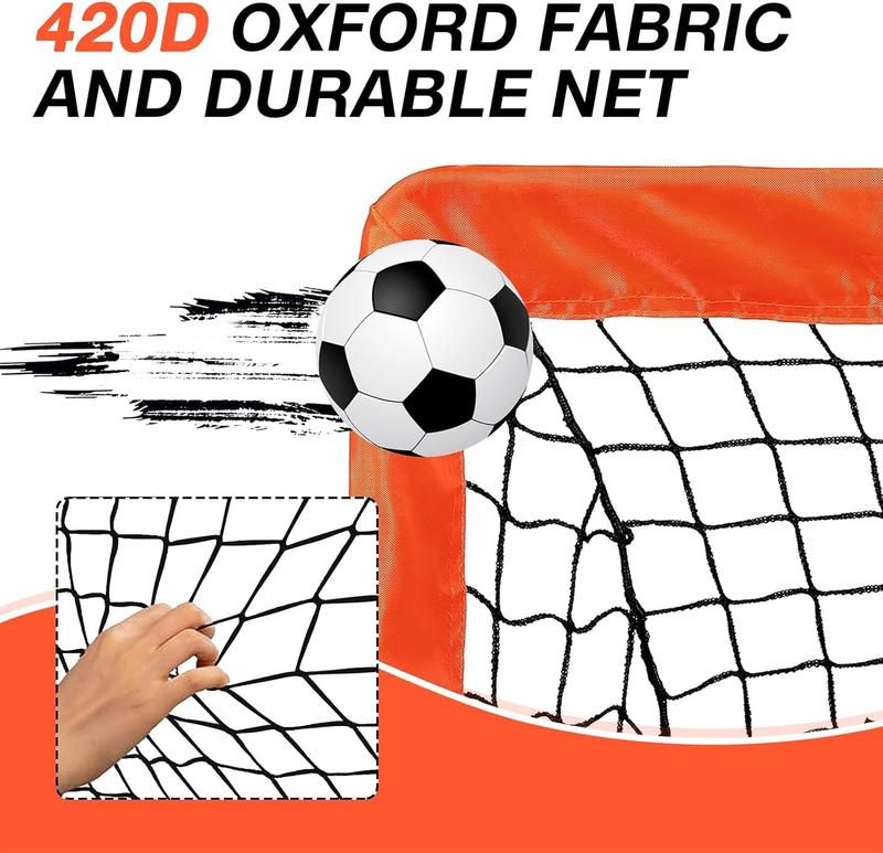 2 Pack 4' x 3' Soccer Goal Net Set for Indoor and Outdoor Portable Soccer Net with Carrying Bag & Ground Pegs soccer net