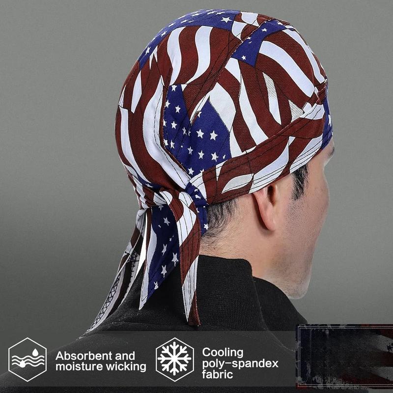 DOO Rags Dew Rag Skull Cap Pirate Hat Cycling Bandana Motorcycle Biker Cooling Head Wrap Beanie Helmet Liner