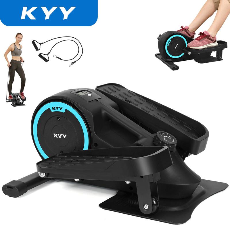 KYY Compact Under Desk Elliptical Trainer, Portable Leg Exerciser & Multi-Functional Pedal Machine for Home & Office Use, Sleek Black Design