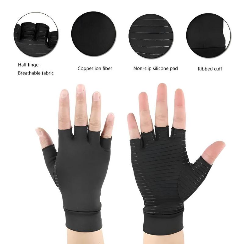 Anti-slip Comfortable Copper Compression Gloves, 1 Pair Breathable Sports Gloves, Sports Gloves for Men & Women, Ideal for Sports and Active Lifestyles