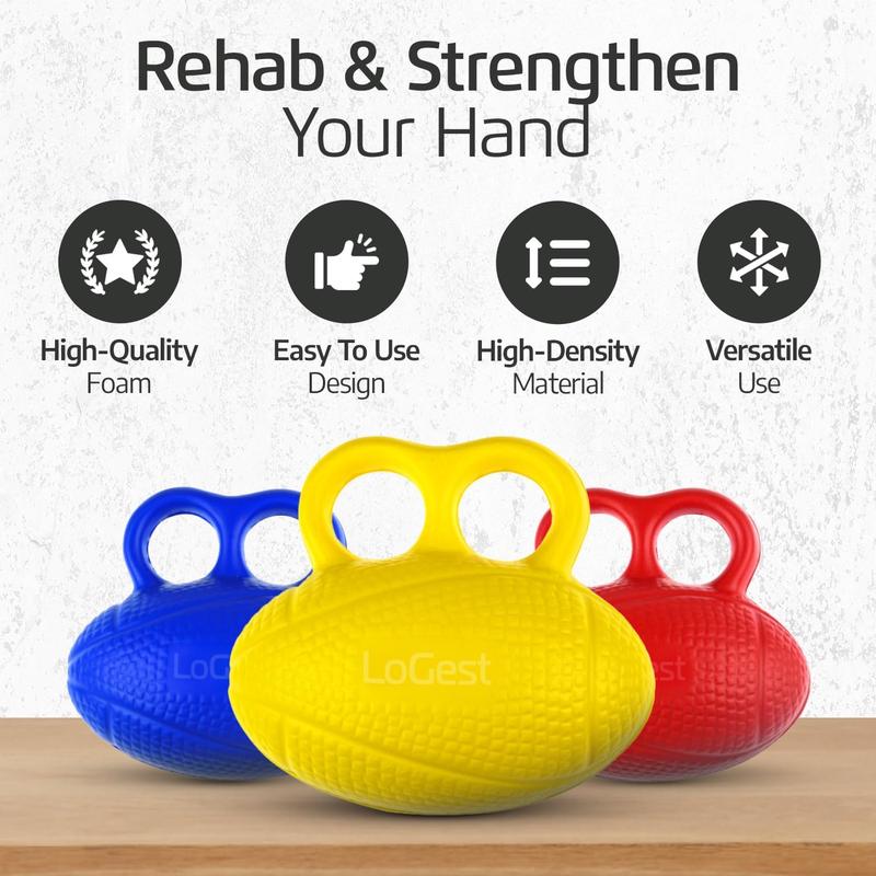 LoGest 3 Pack Hand Strengthener Devices Ball Exercisers - 3 Level Set for Therapy, Arthritis and Carpal Tunnel - Lightweigt Training Equipment Targets Fingers and Wrist Hand Exercisers for Strength 6J094G