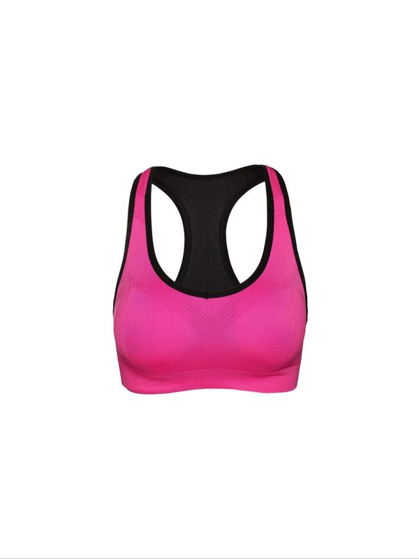 Women's Contrast Binding Cut Out Wireless Sports Bra, Breathable Comfortable Sports Bra, Ladies Sportswear for Yoga Gym Workout Running