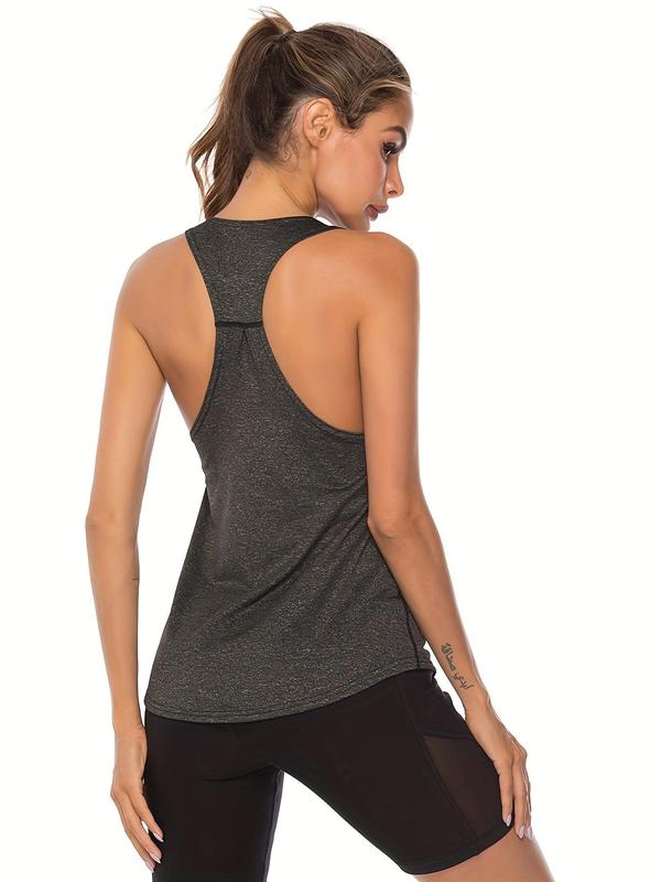 Women's Plain U Neck Tank Top, 2024 Clothes Women, Sleeveless Quick Drying Sports Vest for Yoga Gym Workout, Running Vest for Back to School, Tank Tops for Women, Size Runs Small, It Is Recommended To Order One Size Larger