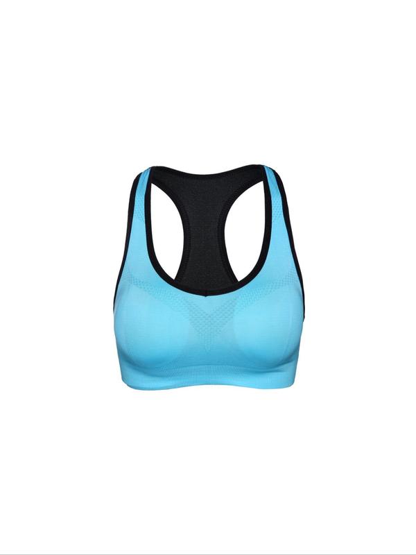 Women's Contrast Binding Cut Out Wireless Sports Bra, Breathable Comfortable Sports Bra, Ladies Sportswear for Yoga Gym Workout Running