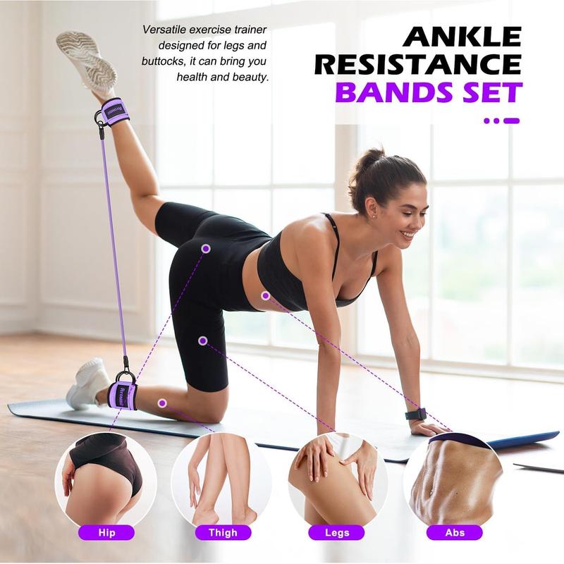 Resistance Bands with Cuffs, Ankle Bands for Working Out, Home Fitness Equipment for Legs and Glutes, Exercise Bands for Butt Lift Women, Achieve Stronger and Firmer Lower Body