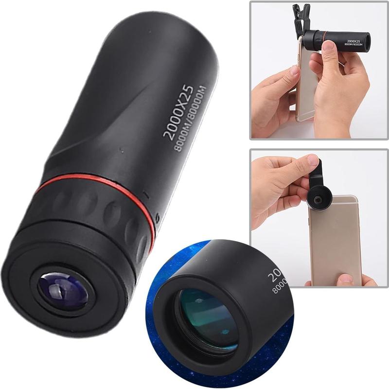 2000*25 High-power Magnifying Monocular Telescope, Portable Mini Multi-purpose Telescope, Single Tube Telescope for Outdoor Camping, Hunting, Fishing, Christmas Gift