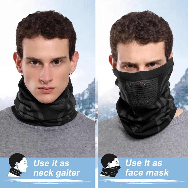 Breathable Face Mask, 3 Counts Soft Elastic Breathable Half Mask, Warmer Neck Gaiter, Winter Headwear for Ski Cycling Riding Running Sports