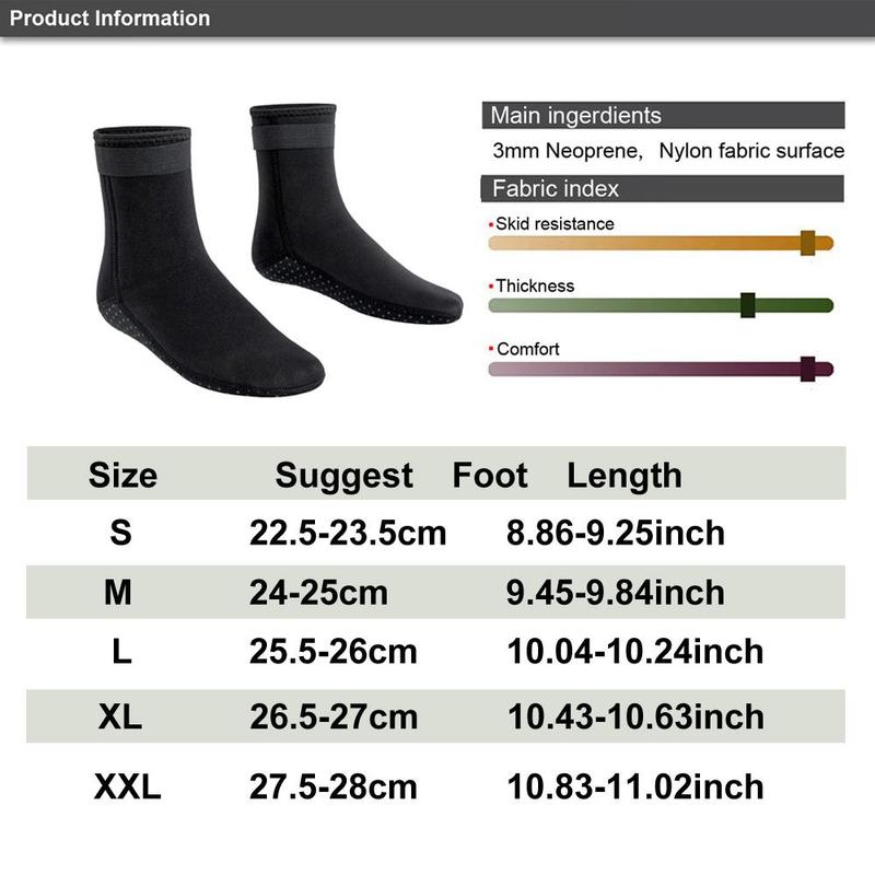 Diving Socks, Waterproof Warm Diving Socks, Soft Non-slip Wear-resistant Socks for Diving, Professional Diving Socks for Men & Women