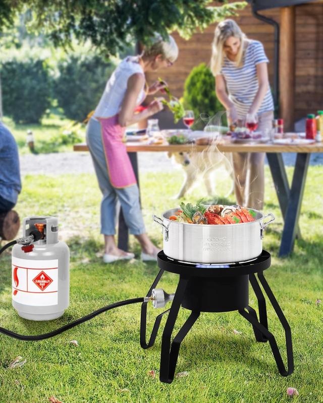 Single Burner Outdoor Stove Propane, [High Heat Output][Portable] for Home Brewing Caming, Turkey Fry, Maple Syrup Prep-14