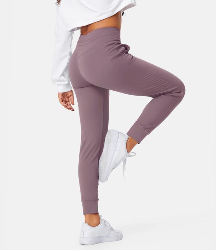 Halara Softlyzero️ Airy High Waisted Drawstring Side Pocket Plain Cool Touch Full Length Joggers