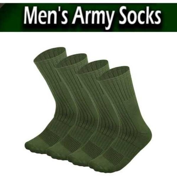 4 Pairs Military Army Boot Socks, Combat, Tactical, Hiking, Trekking Outdoor Activities Size 10-13 13-15