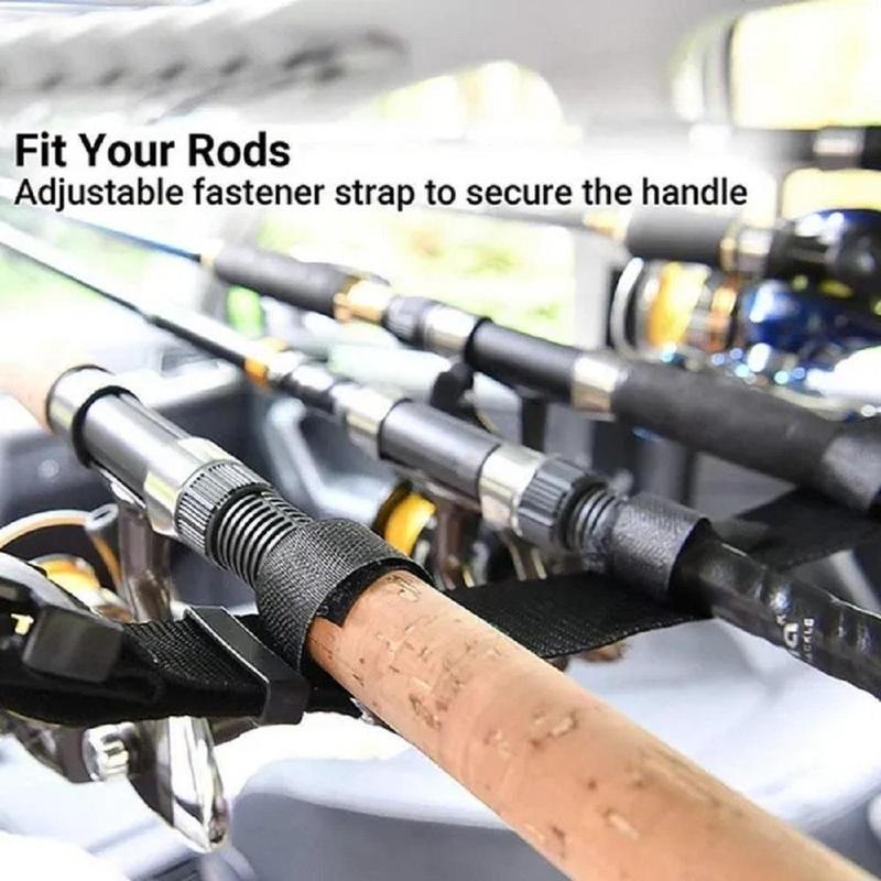 Car Interior Adjustable Fishing Rod Holder, Outdoor Folding Fishing Rod Carrier Stand Belt, Fishing Accessory Tool