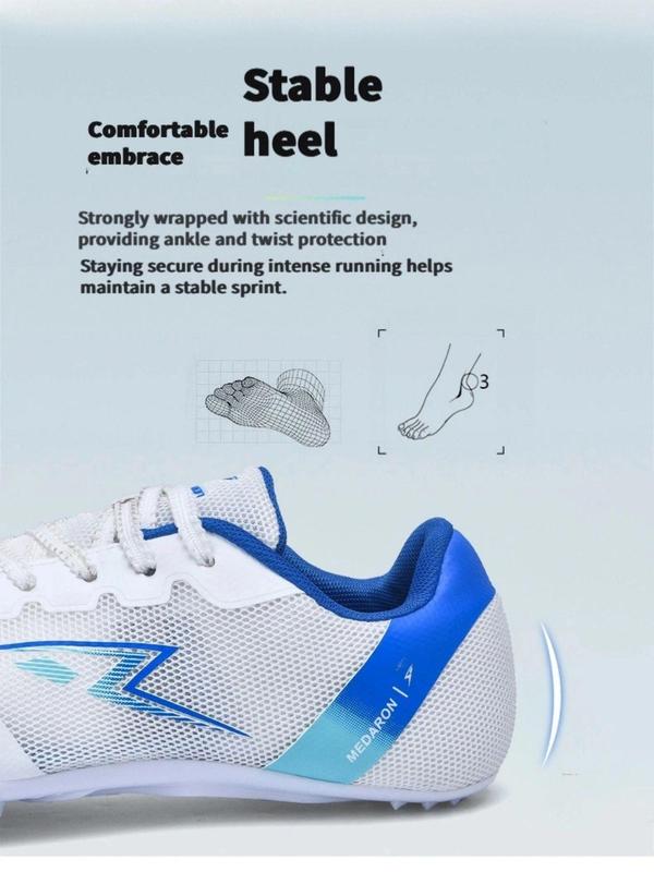 Men's Sporty Lace Up Training Shoes, 2024 New Style Comfortable Breathable Spikes Shoes for Track & Field, Athletic Shoes for Running Jumping