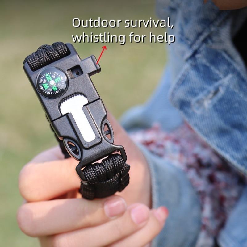 Outdoor Life-saving Wristband, 2 Counts Adjustable Size Whistle Wristband, Suitable for Outdoor Enthusiasts' Exploration Needs, Hiking, Camping, Fishing, and Hunting