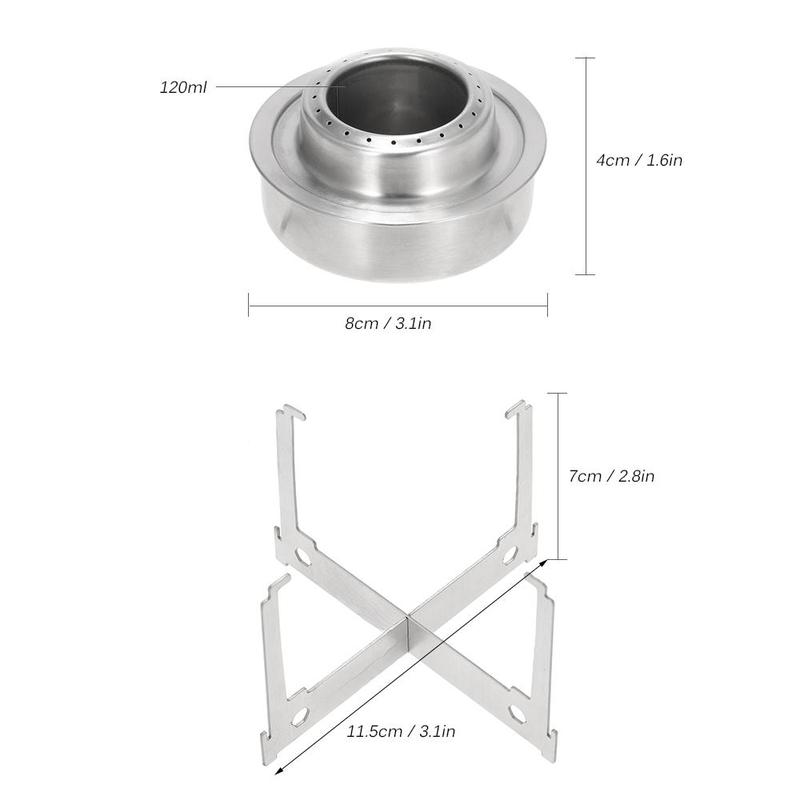 Portable Mini Aluminum Alloy Alcohol Stove with Lid & Stainless Steel Windscreen, Outdoor Camping Hiking Backpacking Cooking Stove