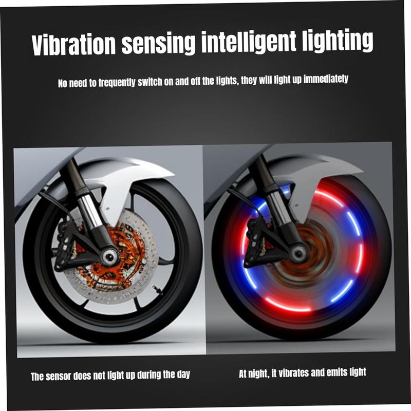 4 PCS Wheel Lights,Bike Lights for Wheels, LED Colorful Tire Lights Intelligent Valve Stem Caps Lights Rechargable Tire Valve Cap Flashing Lamp for Car Truck Motorcycle Bike