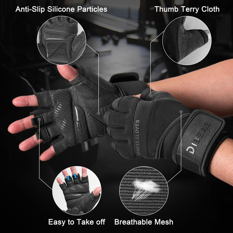 Non-slip Breathable Gym Gloves, 1 Pair Half Finger Sports Gloves for Men & Women, Fitness Gloves for Gym Workout