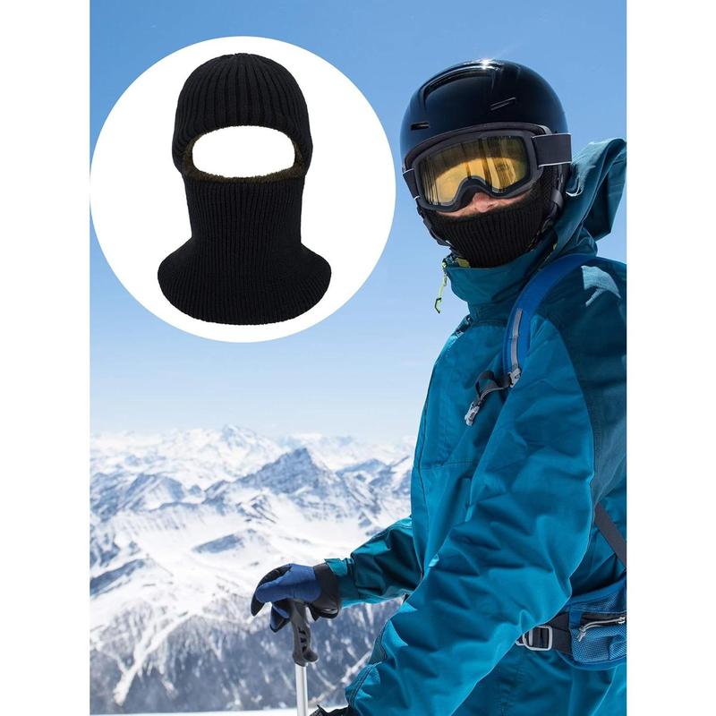 Ski Mask for Men Winter Knitted Full Face Mask Balaclava Hats 1 Hole Ski Mask Fleece for Men Women Winter Favors US Warehouse-