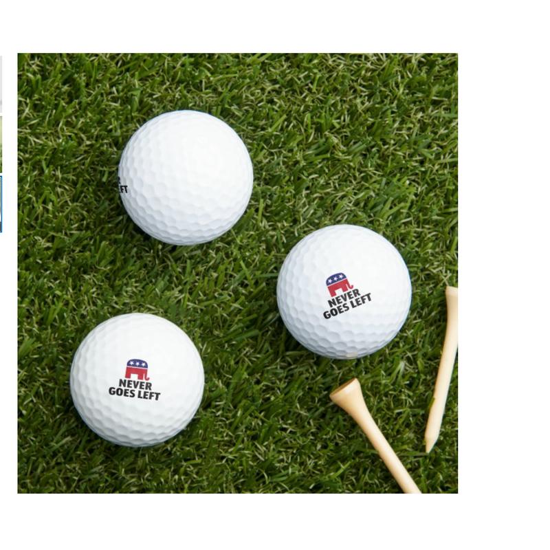 Republican Never Goes Left Golf Balls, 3-Pack Printed Golf Balls