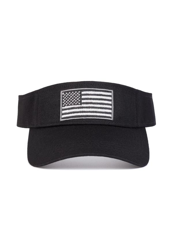 Unisex's American Flag Embroidery Visor Hat, Casual Outdoor Sports Hat for Men & Women, Adjustable Sun Protection Cap for Daily Wear