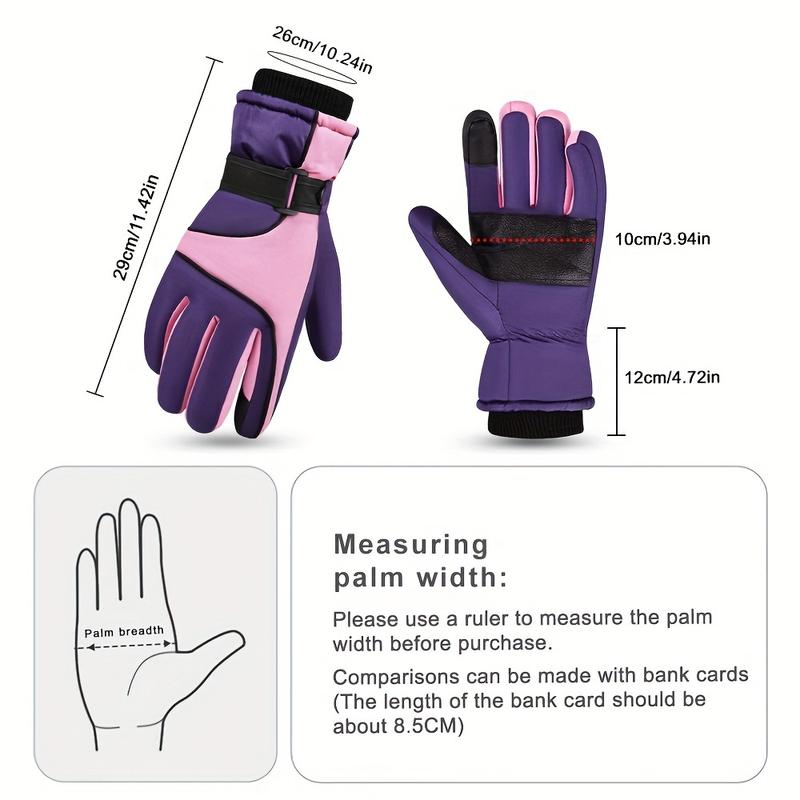 1 Pair of Winter Touch Screen Windproof Warm Full Finger Gloves, Suitable for Skiing, Cycling