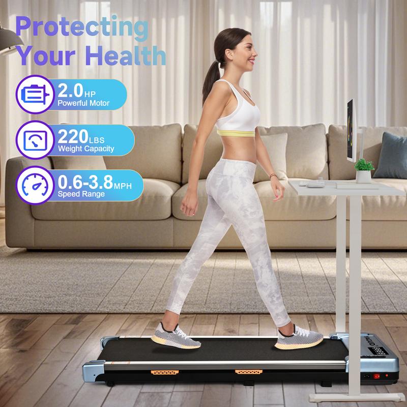 YAGUD Walking Pad multycolor with Remote Control and LED Display,  Under Desk Treadmill with weels 3.8mph low noise for Home and Office