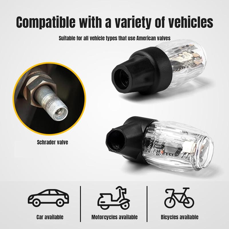 4 PCS Wheel Lights,Bike Lights for Wheels, LED Colorful Tire Lights Intelligent Valve Stem Caps Lights Rechargable Tire Valve Cap Flashing Lamp for Car Truck Motorcycle Bike