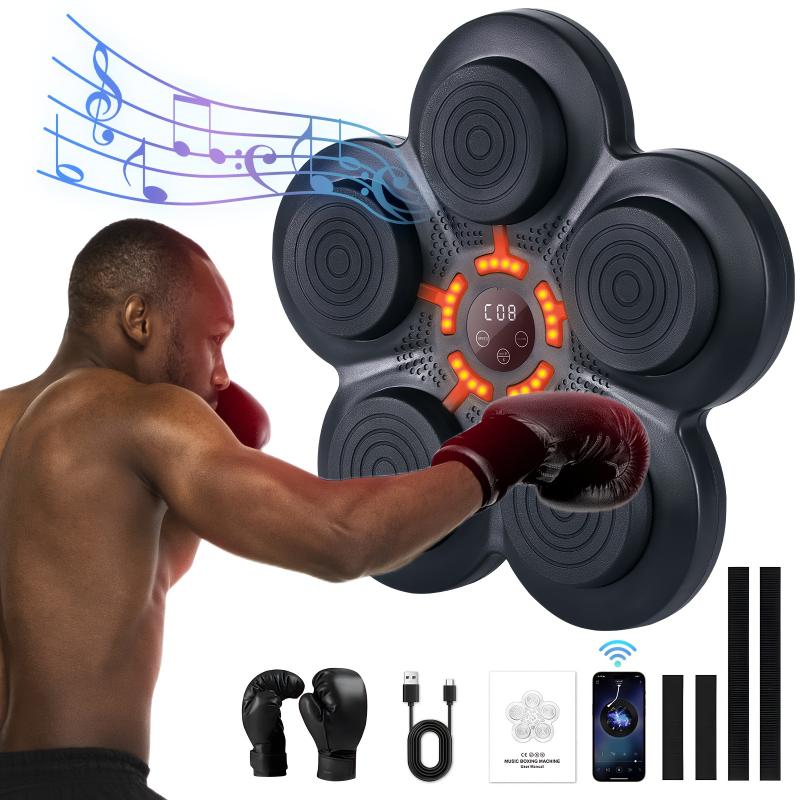 USB Charging Music Boxing Machine With Boxing Gloves, Interactive Fitness & Reflex Training Gear For Adults, Workout Equipment, Boxing Machine Wall For Home Workout Boxing Target Machine By LOVEWE