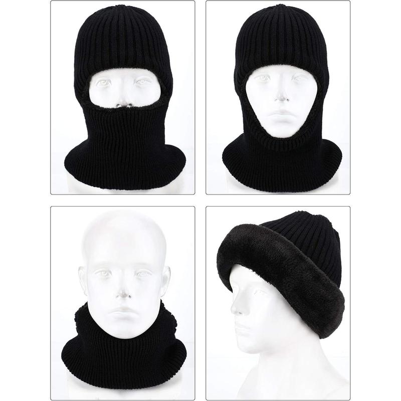 Ski Mask for Men Winter Knitted Full Face Mask Balaclava Hats 1 Hole Ski Mask Fleece for Men Women Winter Favors US Warehouse-