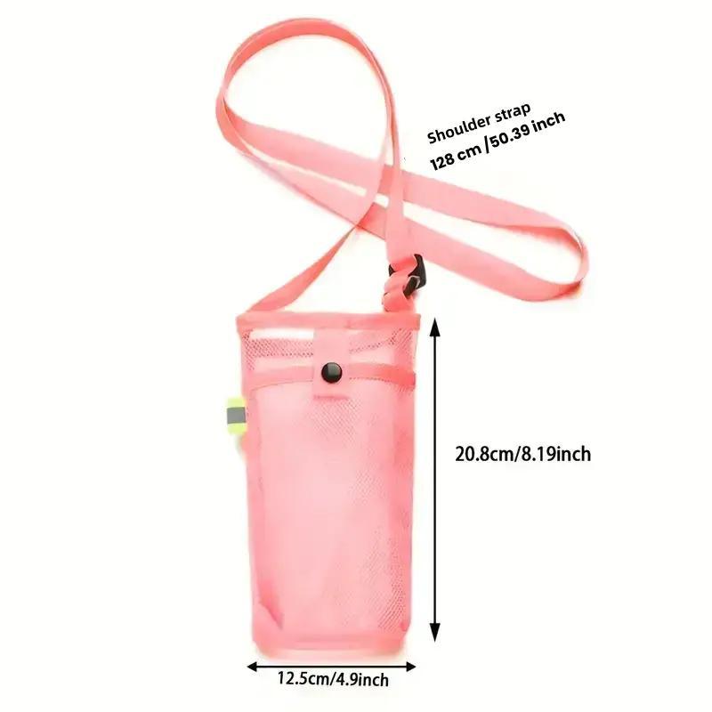 Mesh Water Bottle Holder, Portable Phone Storage Bag, Foldable Sleeve Bag for Outdoor Hiking Cycling