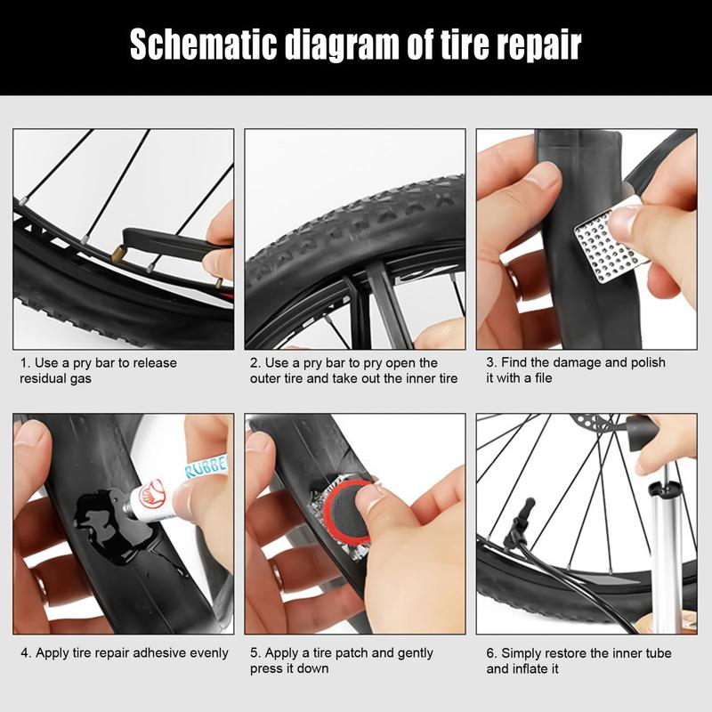 Bicycle Tire Repair Kit, 1 Set Bicycle Tire Repair Tool, Easy To Use Bicycle Tire Repair Kit, For Bicycle Motorcycle Wheel Repair