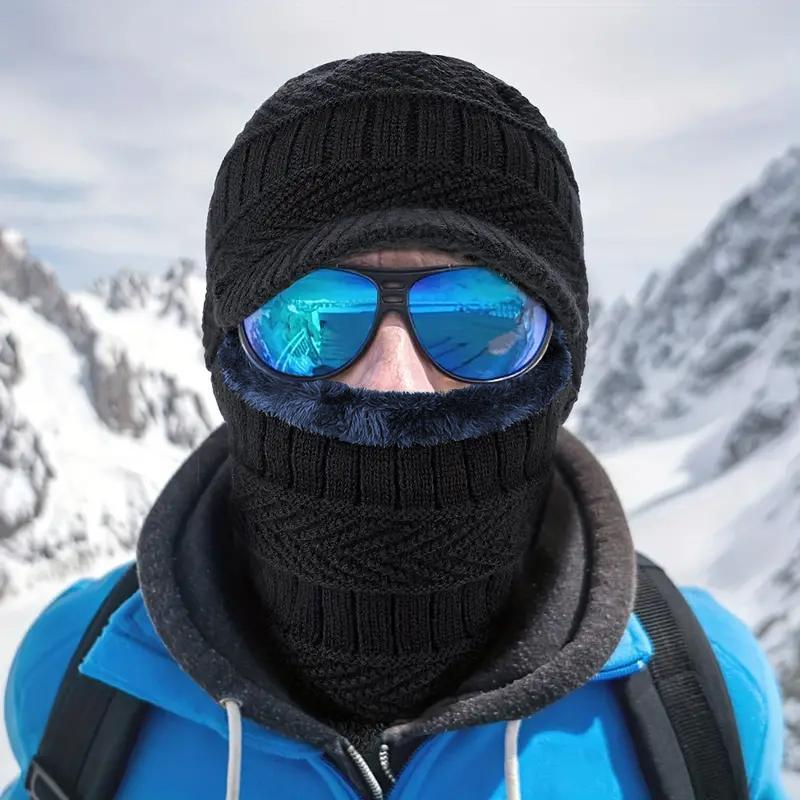 Winter Knitted Cycling Face Mask, Warm Balaclava Hat for Men & Women, Outdoor Sports Hat for Skiing, Cycling, Hiking