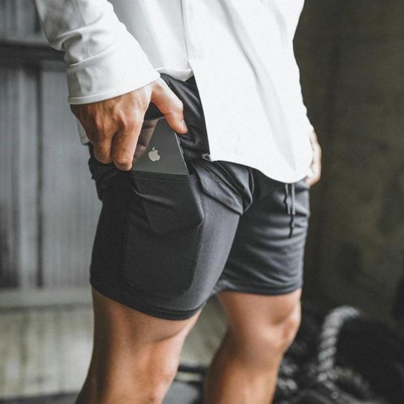 Men's Anime Hunter x Hunter Gym Shorts Bilayer 2-in-1 Breathable Quick-drying Absorb Sweat Sports Short Gym Jogging Pants