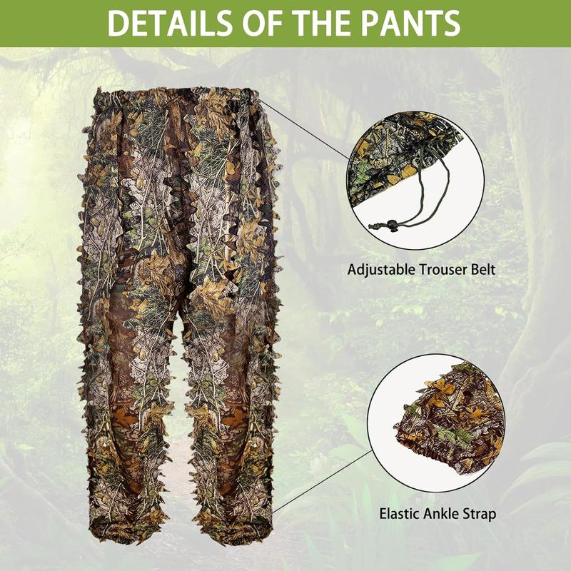 Ghillie Suit, Leafy Suit for Hunting, Hunting Gear Including Hunting Clothes for Turkey Hunting, Outdoor Jungle and Halloween