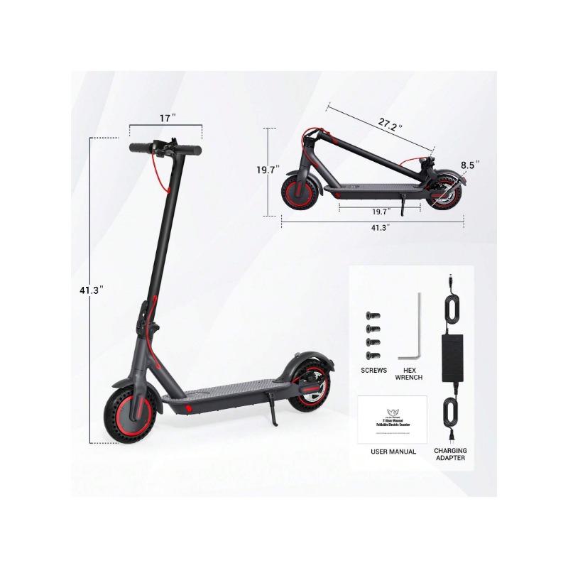 350W Electric Scooter Foldable Adults E-Scooter 20 Miles Long Range 15.5Mph Moped Scooter Shock Absorption Folding With APP Control