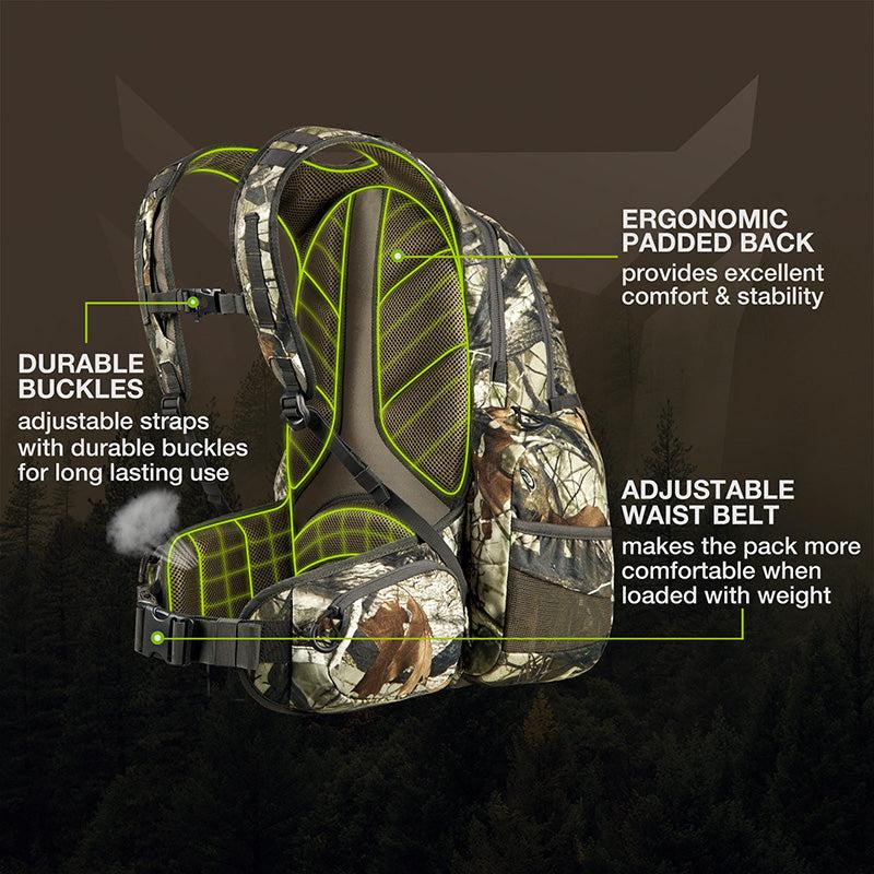 TideWe Hunting Backpack Waterproof Camo Hunting Pack with Rain Cover