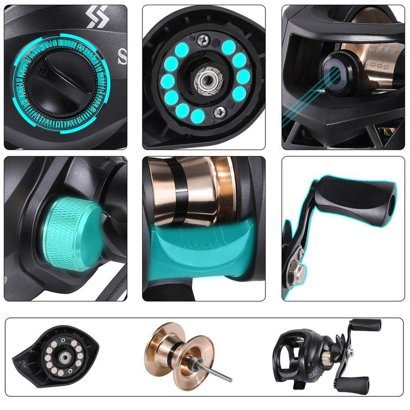 Baitcasting Fishing Reel, 1 Count 19+1 BB 8.1:1 Gear Ratio Ultra-smooth Fishing Reel, Fishing Accessories for Traveling, Beginner Fishing Reel