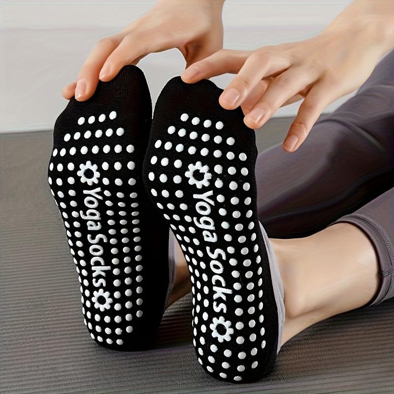 6 pairs of women's tube socks, silicone non-slip socks, indoor sports yoga pilates floor socks