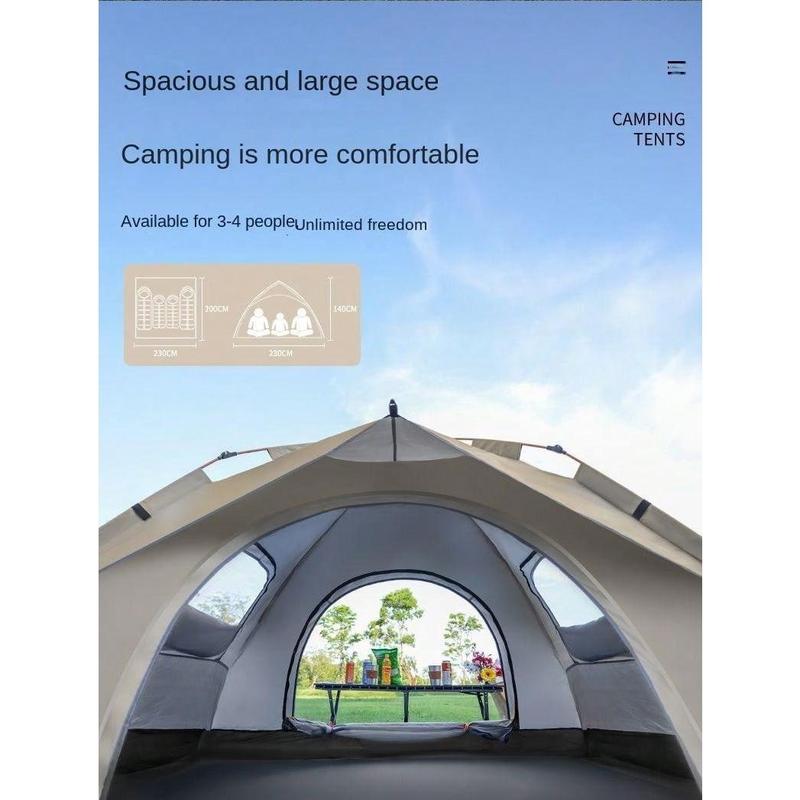 Outdoor Camping Automatic Quick Opening Tent, Silver-Coated Waterproof Sunshade Picnic Tent