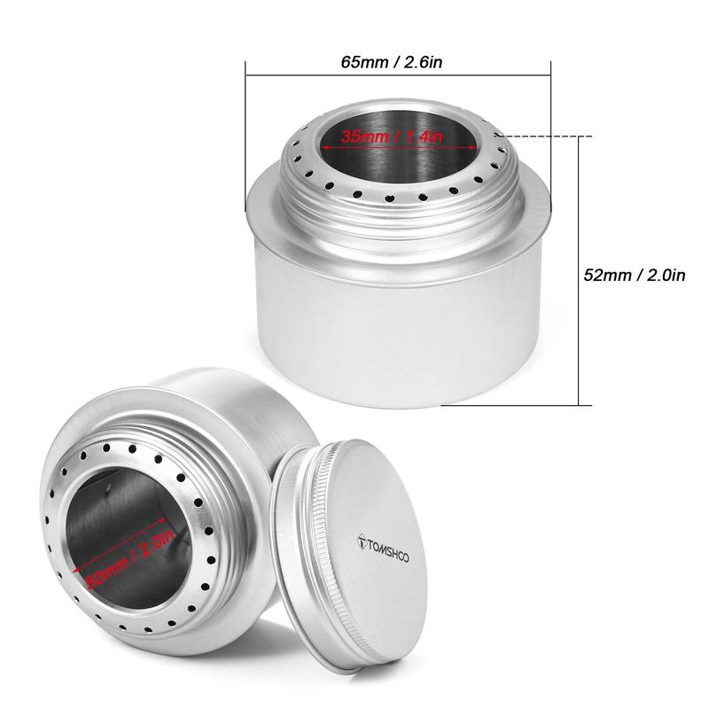 Portable Mini Aluminum Alloy Alcohol Stove with Lid & Stainless Steel Windscreen, Outdoor Camping Hiking Backpacking Cooking Stove