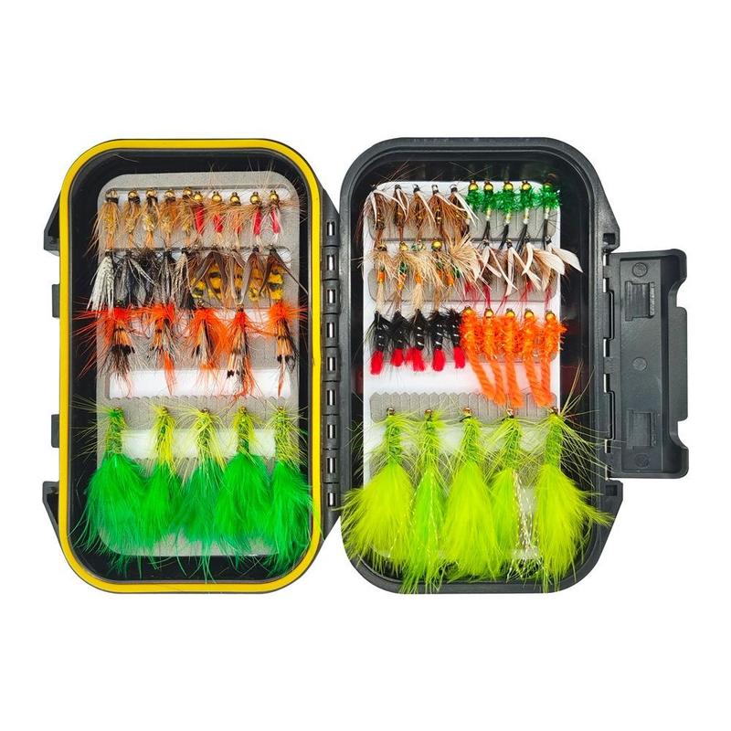 Fly Fishing Flies Assortment Kit, Portable Dry and Wet Nymph Design Fishing Lure for Outdoor Fishing