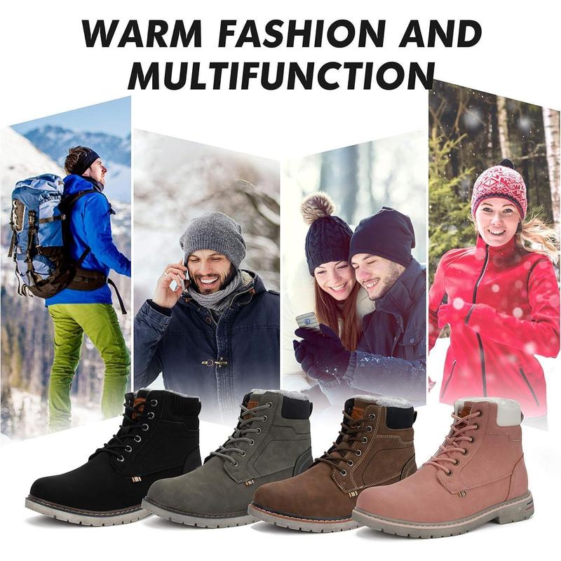 Mishansha Womens Mens Hiking Boots Winter Warm Snow Boot Water Resistant Non Slip Soft Lined