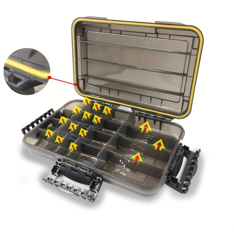 Fishing Tackle Box Organizer Waterproof Bait Box with Removable Compartment for Different Bait Nuts Screw Beads, Large Capacity Waterproof Fishing Tackle Box Fishing Accessory Organizer, Hook Fake Bait Box Fishing Supplies Lua Box Gift