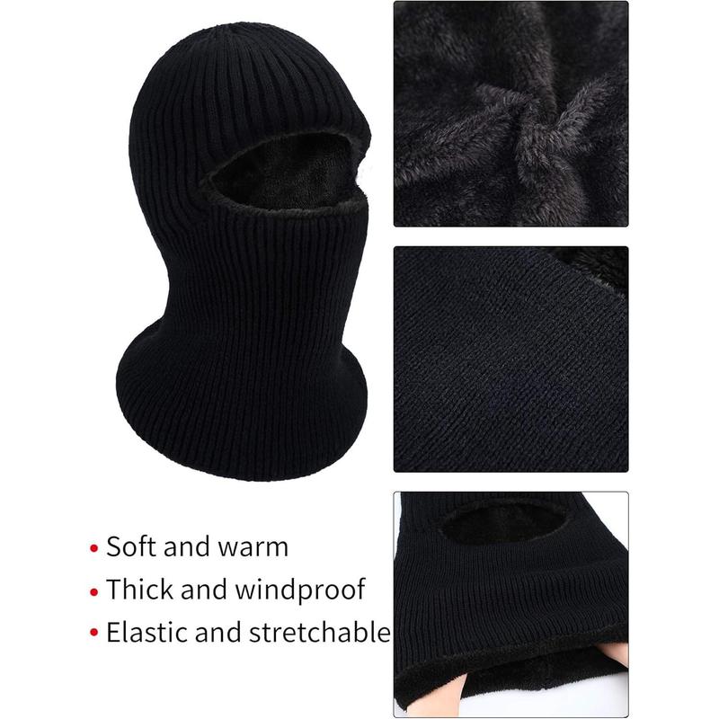 Ski Mask for Men Winter Knitted Full Face Mask Balaclava Hats 1 Hole Ski Mask Fleece for Men Women Winter Favors US Warehouse-