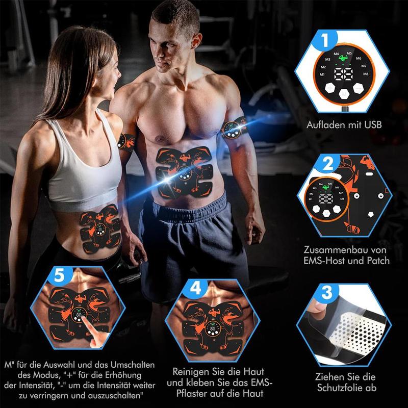 Abdominal Muscle Exerciser, 1 Set Multi-part Complete Muscle Exerciser, Abdominal Glute Arm Leg 8 Modes 29 Intensity Levels Fitness Equipment