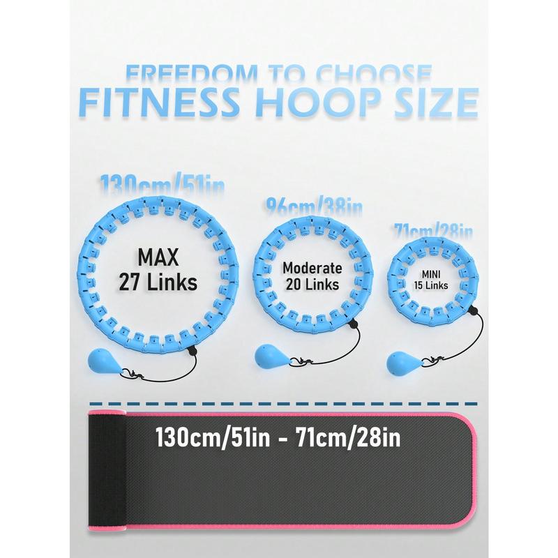 JLoibao JLoibao Weighted Hula Circle For Adults Weight Loss, Infinity Fitness Hoop Plus Size 51 Inch, Include 27 Detachable Links And Waist Trainer For Women