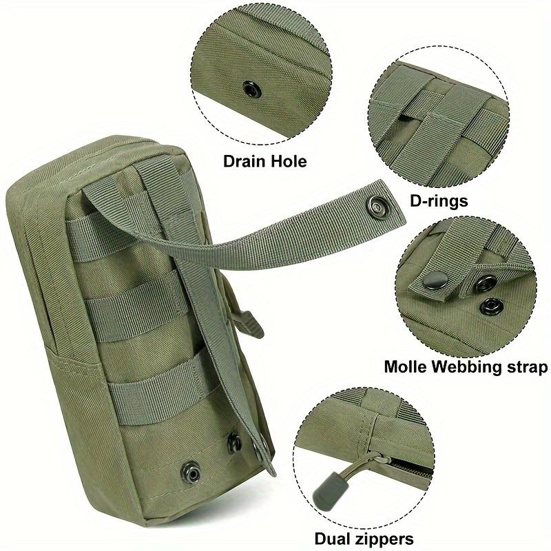 3-Pack Molle Pouch Combo, Water Bottle Pouch Holder Molle Pouches, Compact Utility EDC Waist Bag Pack Get 5 D Buckles And 1 American Flag Badge