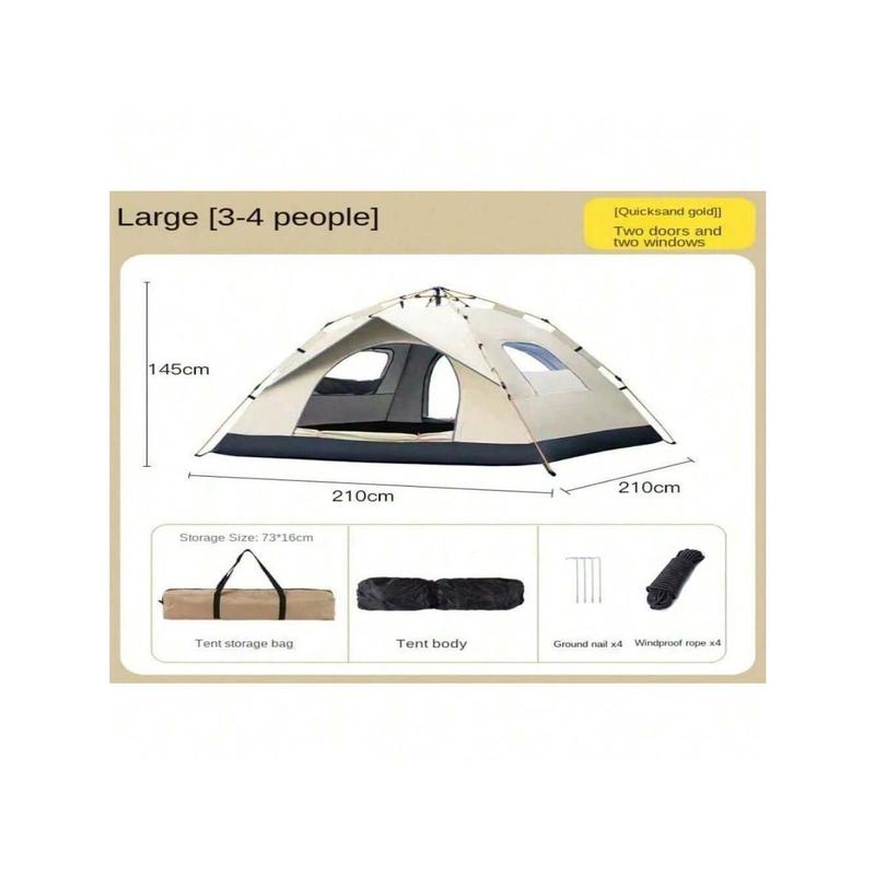 Outdoor Camping Automatic Quick Opening Tent, Silver-Coated Waterproof Sunshade Picnic Tent